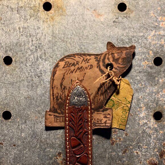 Vogt western hand tooled sterling silver acorn leaf embossed leather belt - Picture 10 of 13